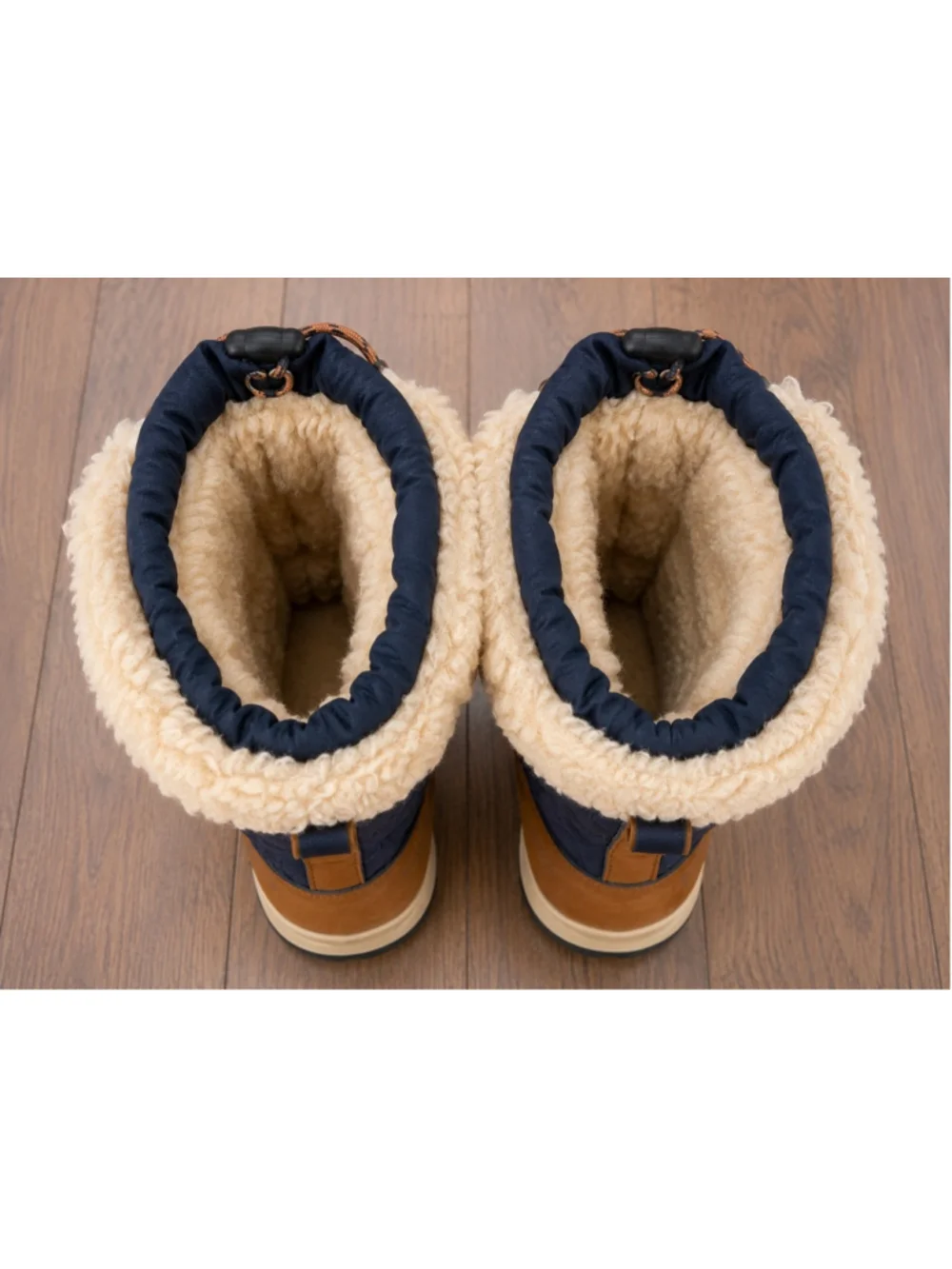 Bearpaw Waterproof Snow Boots Women’s Size 7 Navy Blue Tan Faux Fur Lined Winter